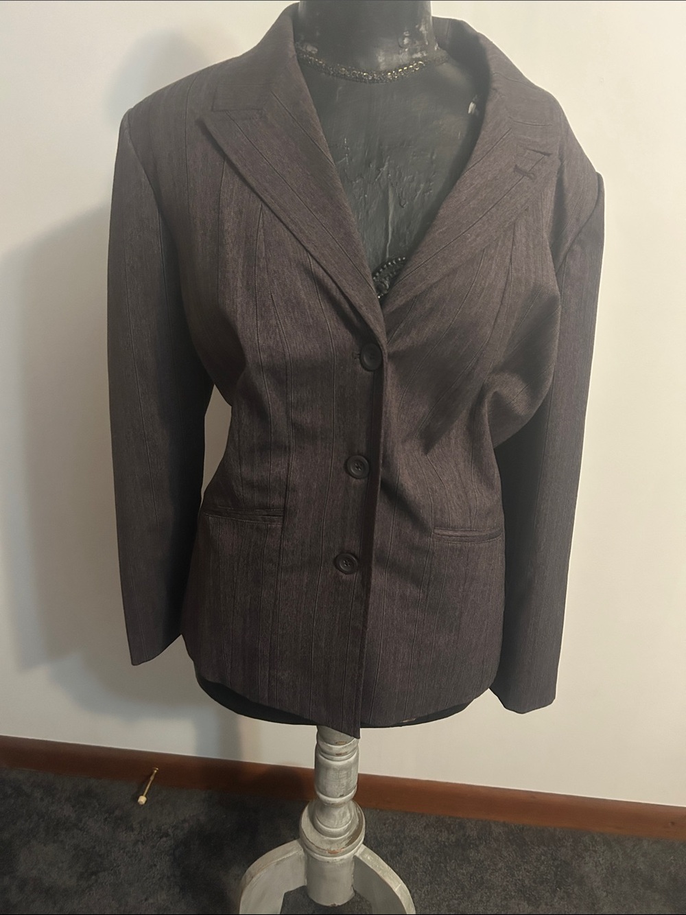 Worthington Works Classic Women's Blazer Jacket in Dark Brown